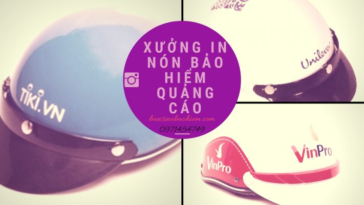 xưởng in ấn nón bảo hiểm quảng cáo