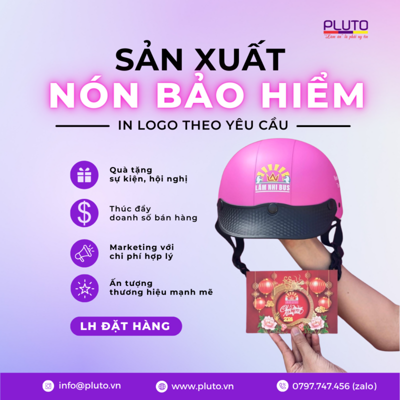 In Ấn Logo Mũ Bảo Hiểm Giá Rẻ- Xưởng Mũ Bảo Hiểm In Logo 6 In Ấn Logo Mũ Bảo Hiểm Giá Rẻ