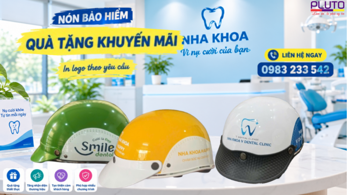 Nón Bảo Hiểm Quà Tặng Khuyến Mãi Nha Khoa – Quà Tặng Thiết Thực, Tăng Nhận Diện Thương Hiệu